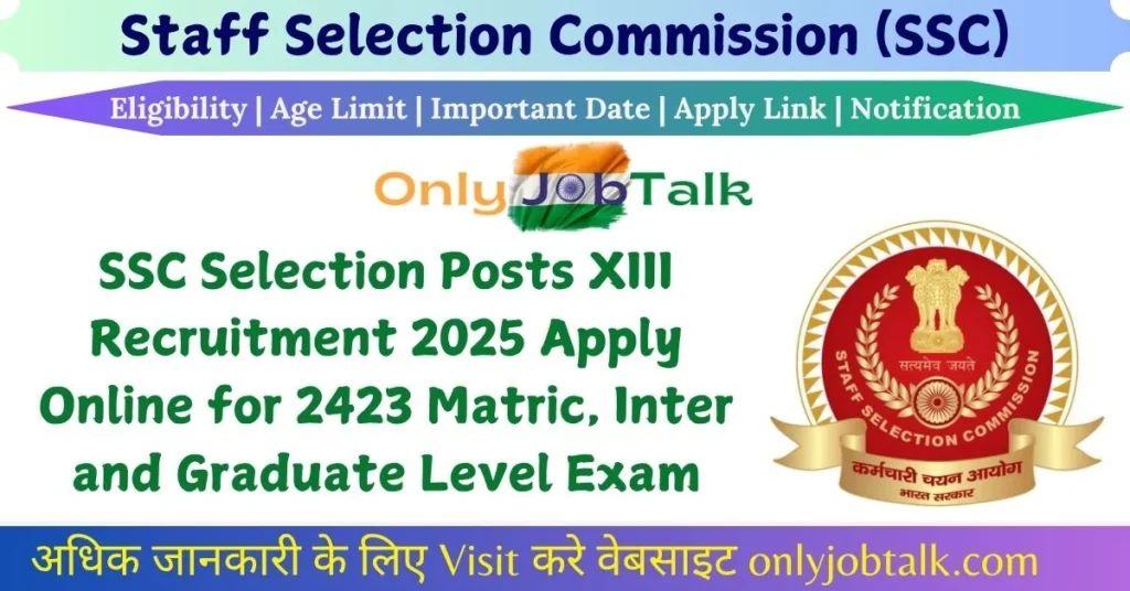 SSC Selection Post XIII